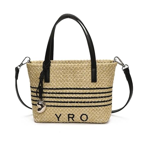 WMFASBAG STRAW CROSSBODY BAG Große Oberhandhandtasche for Frauen (schwarz) von WMFASBAG