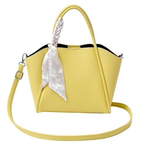 WMFASBAG Schultertasche Satchel Handtasche mit verstellbarem Riemen for Frauen (gelb) von WMFASBAG