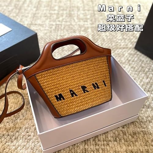 WMFASBAG Strohstrand Handtasche Leichte Sommerstrandtasche for Strandpicknick (braun) von WMFASBAG