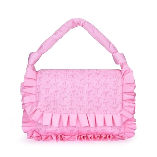 WMFASBAG Süße Bowknot Lolita Bag Kawaii Umhängetasche Y2K -Tasche Handtasche for Mädchen (Roserot) von WMFASBAG