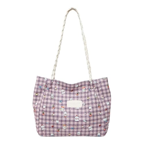 WMFASBAG Süße Schulkotasche mit Reißverschluss -Umhängetasche Arbeitstasche for Frauen Mädchen (Plaid) von WMFASBAG
