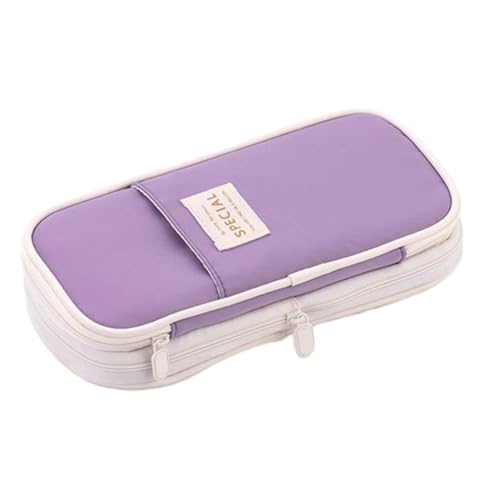 WMFASBAG Teleskope Bleistiftkoffer Doppelschicht Bleistiftbeutel Stationery Organizer (lila) von WMFASBAG