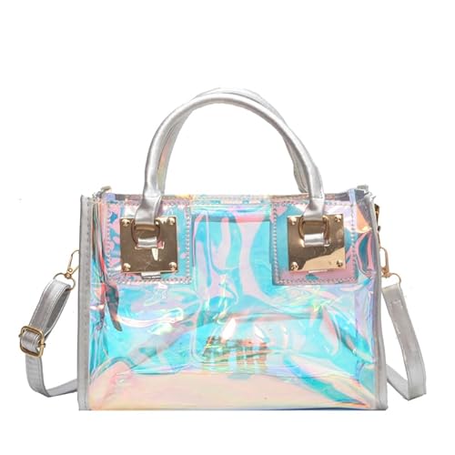 WMFASBAG Transparent Schulter -Cross -Body -Tasche PVC -Einkaufstasche 2 in 1 Handtasche for Frauen (Silber WMFASBAG Transparent Schulter -Cross -Body -Tasche PVC -Einkaufstasche 2 in 1 Handtasche for Frauen (Silber von WMFASBAG
