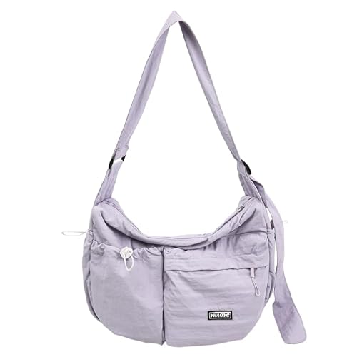 WMFASBAG Vielseitige Umhängetasche einfache Crossbody -Tasche Freizeit Arbeit Nylon Schlinge (lila) von WMFASBAG