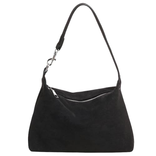 WMFASBAG Wildleder -Einkaufstasche for Frauen mit Anhänger -Umhängetasche Top Grifftasche (schwarz) von WMFASBAG