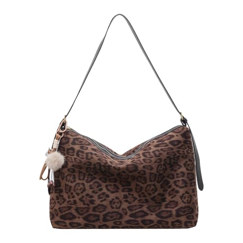 WMFASBAG Wildleder -Leder -Tasche Handtasche mit angehender vielseitiger Umhängetasche (Leopardengrün) von WMFASBAG