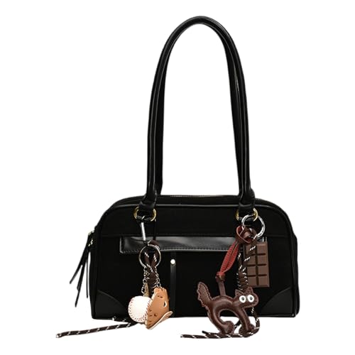 WMFASBAG Wildleder -Umhängetaschen for Frauen Damen Umhängetasche for Arbeitsreisen (schwarz) von WMFASBAG