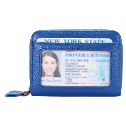 WMFASBAG Women Leder Brieftasche mit Reißverschluss in Multifunktional kompaktes Brieftasche (blau) von WMFASBAG