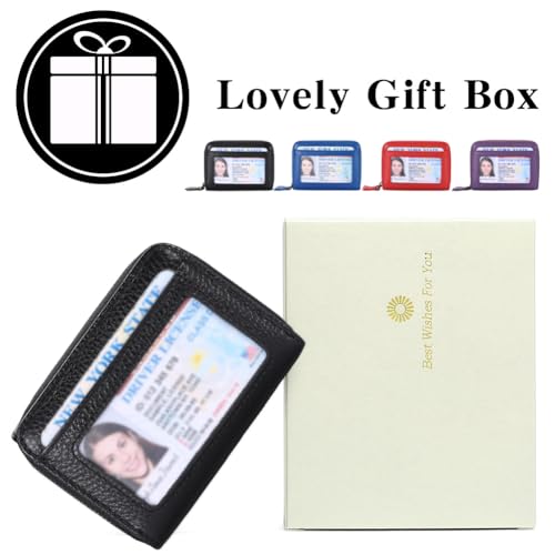 WMFASBAG Women Leder Brieftasche mit Reißverschluss in Multifunktional kompaktes Brieftasche (blau) von WMFASBAG