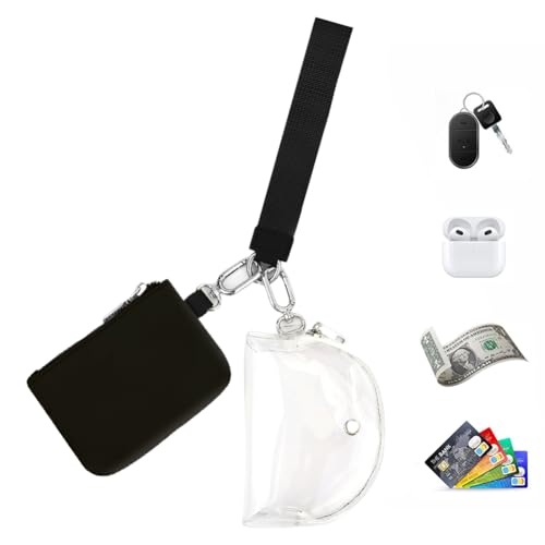 WMFASBAG Women Mini Army Wallet Wallet Reißverschluss um Dual -Beutel -Brieftasche (Leopardenmuster schwarz) von WMFASBAG