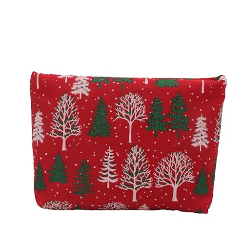 Weihnachts -Make -up -Tasche süße Make -up -Organisator Aufbewahrung Tasche Weihnachtskosmetiktasche mit Reißverschluss Kosmetischer Organizer Fall Weihnachten Thema Kosmetikbeutel for Frauen Mädchen von WMFASBAG
