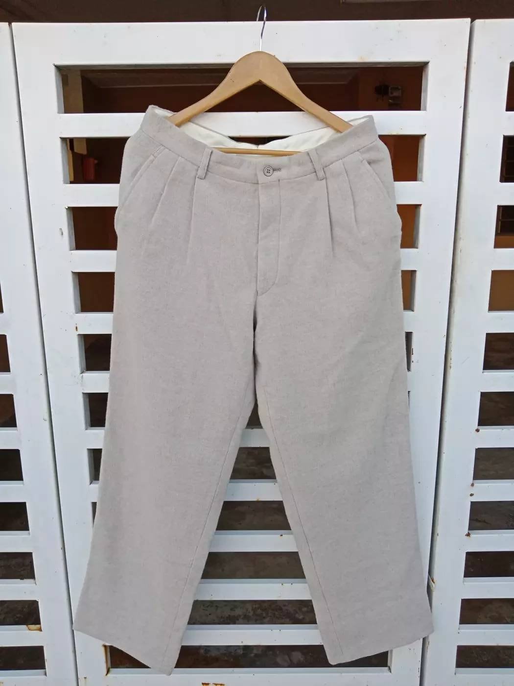 Issey Miyake Männer Wolle Schöne Weiche Glatte Material Breite Hose von WMISHOP