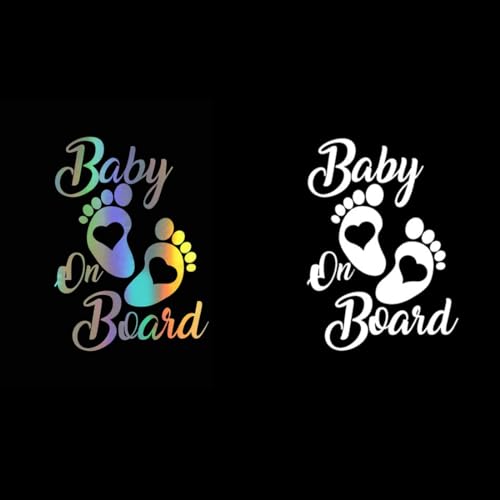 WMUVAZA Baby on Board Warnschilder - 2 Stück Sicherheits Autoschild, Fenster Aufkleber Abziehbild für Auto von WMUVAZA