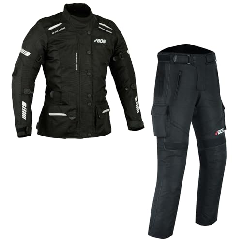 WMW WALI MOTO WEAR Damen Motorrad Textil Kombi Motorrad Textil Jacke und Hose für Damen Wasserdicht Motorrad Roller Textil Kombi Motorradkombi für Damen (BLACK, 2XL) von WMW WALI MOTO WEAR