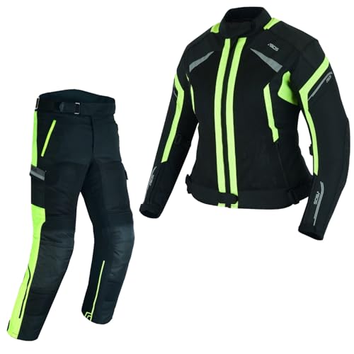WMW WALI MOTO WEAR Damen Motorrad Textil kombi Wasserdicht Damen Motorrad Touring Textil anzug Damen Motorrad Jacke und hose Damen Motorrad Jacke und hose (GREEN, L) von WMW WALI MOTO WEAR