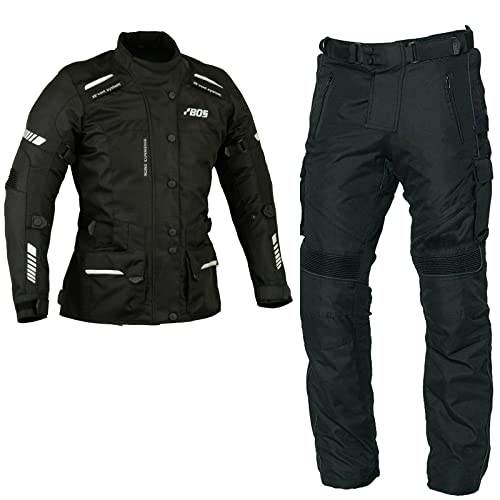 WMW WALI MOTO WEAR Damen Motorradkombi Kombi Textil Motorrad Mit Hose Jacke Protektoren Wasserdicht (as3, Alpha, x_l, Regular, Regular, Schwarz) von WMW WALI MOTO WEAR