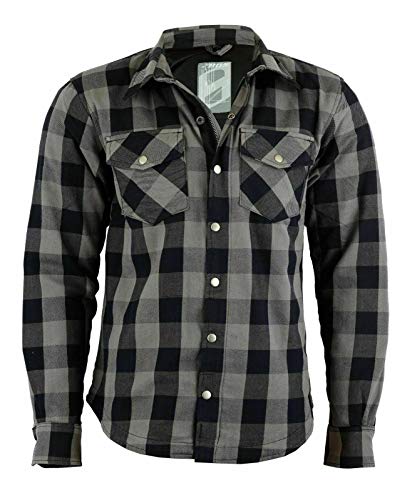 WMW WALI MOTO WEAR Hemd Motorrad Aramid Biker Herren Neu Jacke Mit Motorradjacke Und Motorrad- Protektoren Shirt (as3, alpha, 3x_l, regular, regular, Grau) von WMW WALI MOTO WEAR