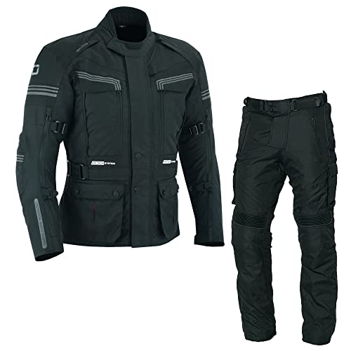 WMW WALI MOTO WEAR Herren Motorrad Rennanzug Motorrad Schutzanzüge Racing Touring Jacke Hose 2Piece Anzüge (as3, alpha, l, regular, regular, Schwarz) von WMW WALI MOTO WEAR