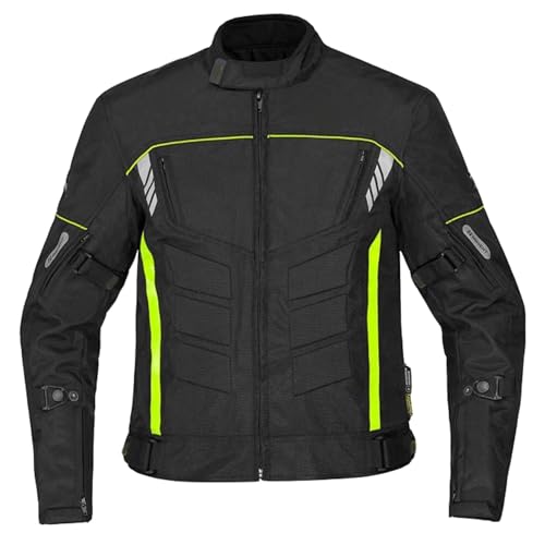 WMW WALI MOTO WEAR Herren Motorradjacke Mit Protektoren Motorrad Biker Touren Textil Quad ATV Roller Jacke (DE/NL/SE/PL, Alphanumerisch, 3XL, Regular, Regular, Gelb) von WMW WALI MOTO WEAR