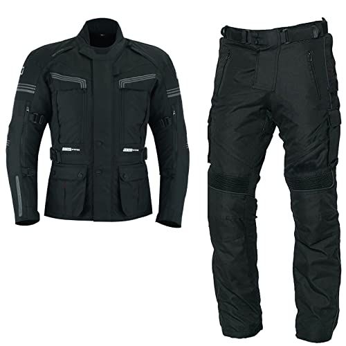 WMW WALI MOTO WEAR Motorrad Motorradkombi Herren Jacke Kombi Textil Hose Neu Motorradbekleidung Und Schwarz Biker Textilkombi Mit Protektoren(as3, alpha, l, regular, regular, Schwarz) von WMW WALI MOTO WEAR