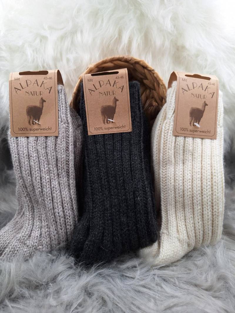 2 Paar Socken Mit Alpaka Wolle Für Männer Und Frauen Super Weich Kuschelig Warm, Auch Perfekt Als Geschenk Oder Zu Weihnachten Geeignet von WMWollparadies