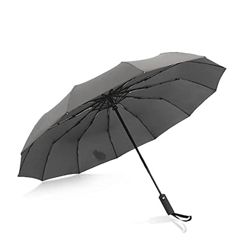 WMYDNXXT Regenschirme Großer automatischer Regenschirm mit langem Griff Regen Damen Herren Falten Starker winddichter Regenschirm Weiblich Männlich Sonnenschirm(Gray) von WMYDNXXT