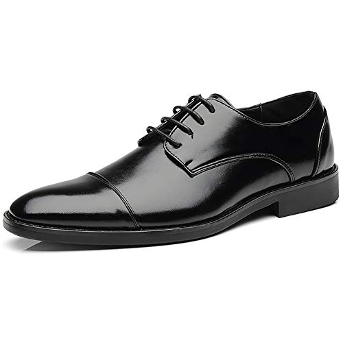 Business Herren Anzugschuhe Lederschuhe Schnürhalbschuhe Oxford Schuhe Smoking Hochzeit Derby Leder Brogue 37-48,Schwarz,38 von BFDMY