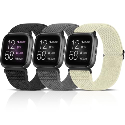 WNIPH Kompatibel für Fitbit Versa 2 Armband/Fitbit Versa Armband für Damen Herren,Elastische Armbänder Classic Sport Ersatz Uhrenarmband für Fitbit Versa 2/Fitbit Versa/Versa Lite von WNIPH