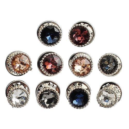 WNXGNHO 10pcs/Set Shirt Brosche Button Button Pins Frauen Modische Nachahmung Perlen Blusen Schnallen Kleidungszubehör von WNXGNHO