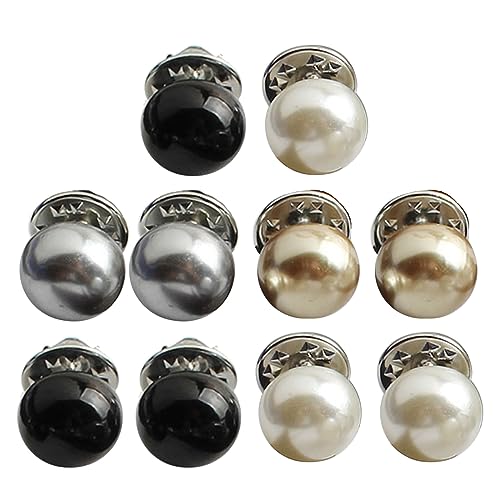10pcs/Set Shirt Brosche Button Button Pins Frauen Modische Nachahmung Perlen Blusen Schnallen Kleidungszubehör von WNXGNHO