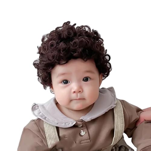 Baby Perücke Für Kinder Locken Kurzes Haar Foto Requisiten Kleinkinder Perücke Kopfbedeckung Zopf Für Mädchen Kleine Kinder Haarabdeckung von WNXGNHO