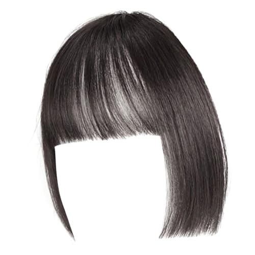 Natürlich Aussehender Clip In Air Bangs Haarteil Verstellbare Braune Schwarze Synthetische Randperücken Für Frauen von WNXGNHO
