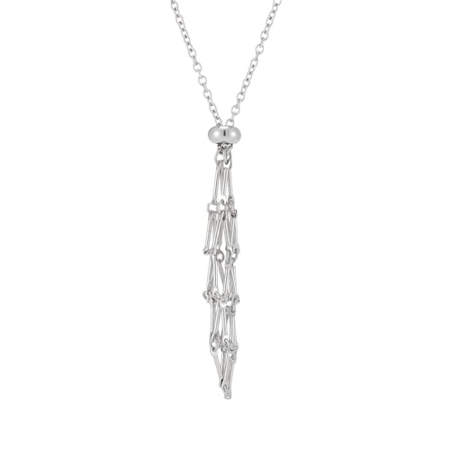 WNXGNHO Natürliche Kristallhalter Halskette Verstellbares Netz Anheizt Halsketten Metall Colarmbone Kette Kristall Steinhalter Accessoire von WNXGNHO