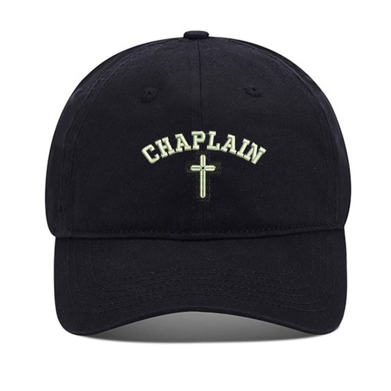 Christain Chaplain Kreuz Unisex Stickerei Baseball Mütze Gewaschene Baumwolle Bestickt Verstellbare von WOAIXIA