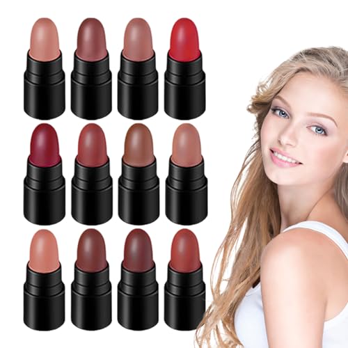 Farbwechselnder Lippenstift - Feuchtigkeitsspendende Lippenessenz mit Temperaturwechsel - 12-teiliges Lippenpflege-Geschenk für Mädchen, natürliches, nährendes Wobblo von WOBBLO