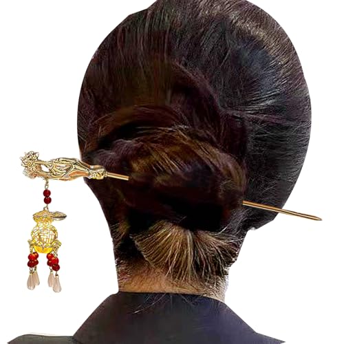 Haarstäbe für Damen, Haarnadeln mit leuchtenden Stäben | Chinesische Retro-Haarstäbe mit glitzernder Laterne, glitzernde Haarspange für Frauen, Stil Wobblo von WOBBLO