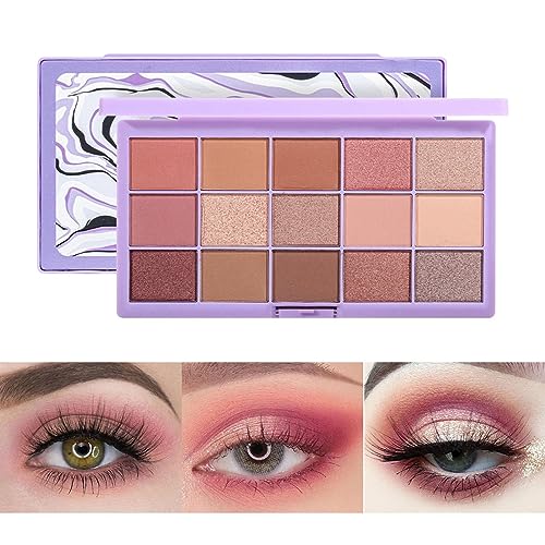 Matte Lidschatten-Palette - Funkelnde Lidschattenpalette für einen natürlichen Look - Augen-Make-up-Zubehör, Lidschatten-Palette zum Einkaufen, Treffen, Verabredungen, Zuhause, Arbeiten, Reisen Wobblo von WOBBLO