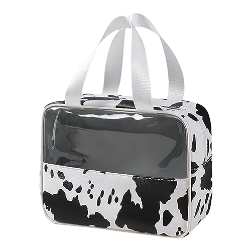 Schminktasche - Kuh-Print-Make-up-Kosmetik-Organizer-Beutel | Wasserdichter Make-up-Koffer-Organizer, Reisetasche mit großem Fassungsvermögen für Hautpflege, Shampoo, Toilettenartikel, Frauen, Wobblo von WOBBLO