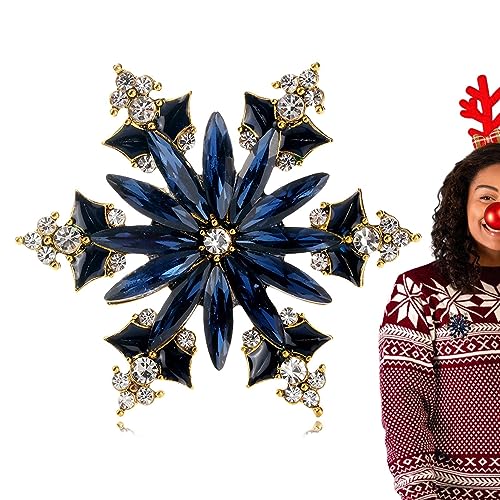 Schnee-Broschen für Damen | Geschenk Schmuck Weihnachten für die Familie – Elegante Strass Weihnachten Brosche Handwerk Brosche Weihnachten Brosche Brosche Kinderbrosche Wobblo, 1, 1 Stück von WOBBLO