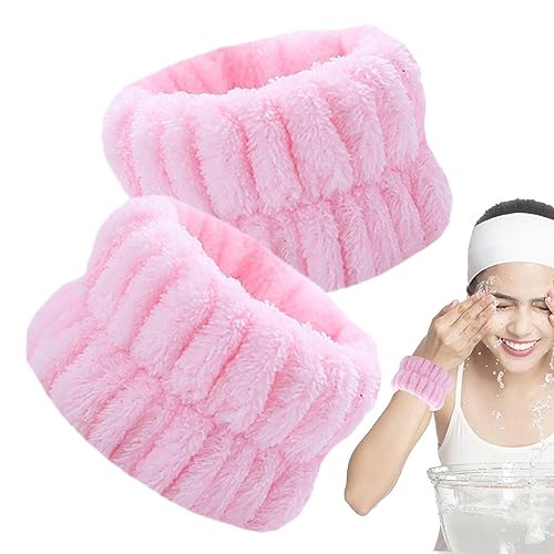 WOBBLO Waschbänder für das Handgelenk – Coral Fleece Wrist Face Wash Bands saugfähig – flauschige Handtücher zum Waschen des Gesichts, Haargummi für Frauen, Mädchen und Übung von WOBBLO