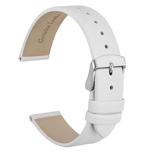 WOCCI 10mm Elegantes Uhrenarmband für Damen mit Silberner Schnalle (Weiß) von WOCCI
