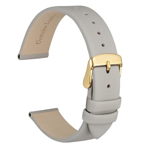 WOCCI 12mm Elegantes Uhrenarmband für Damen mit Goldener Schnalle (Grau) von WOCCI