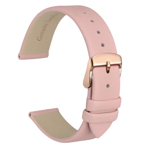 WOCCI 14mm Elegantes Uhrenarmband für Damen mit Roségoldener Schnalle (Hellrosa) von WOCCI