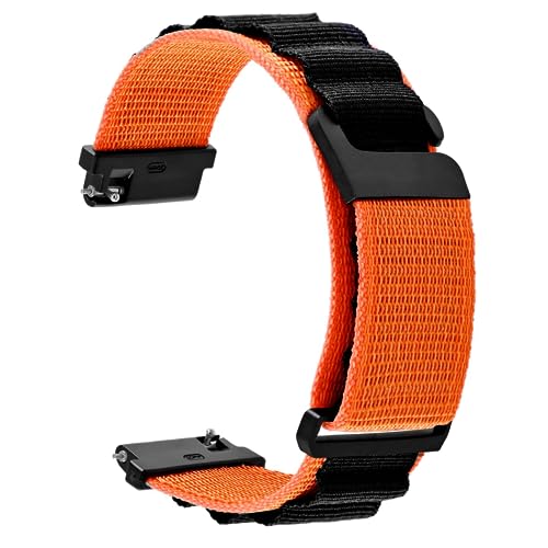 WOCCI 18mm Alpine Nylon Uhrenarmband, Verstellbares Sport Armband, Schnalle Schnalle (Schwarz Orange) von WOCCI