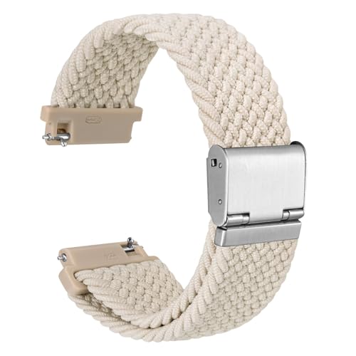 WOCCI 18mm Gewebtes Nylon Uhrenarmband für Damen und Herren, Schnellverschluss, Verstellbare Silberne Schnalle (Sternenlicht) von WOCCI