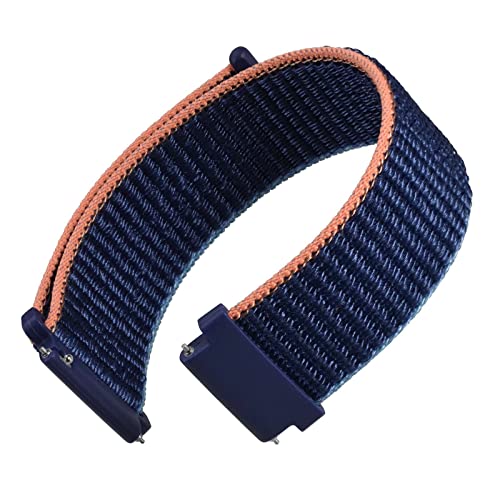 WOCCI 22mm Verstellbares Nylon Uhrenarmband, Sport Loop Armband mit Schnellverschluss (Navy Blau) von WOCCI
