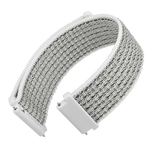 WOCCI 22mm Verstellbares Nylon Uhrenarmband, Sport Loop Armband mit Schnellverschluss (Weiß/Grau) von WOCCI