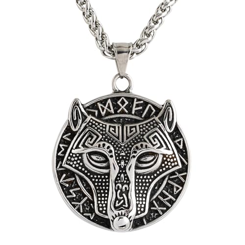 WODANICA Wikinger Halskette Herren Anhänger Edelstahl Schmuck Runen Kelten Germanen von WODANICA