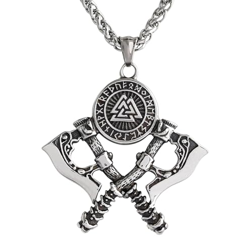 WODANICA Wikinger Halskette Herren Anhänger Edelstahl Schmuck Viking Runen Kelten Germanen von WODANICA