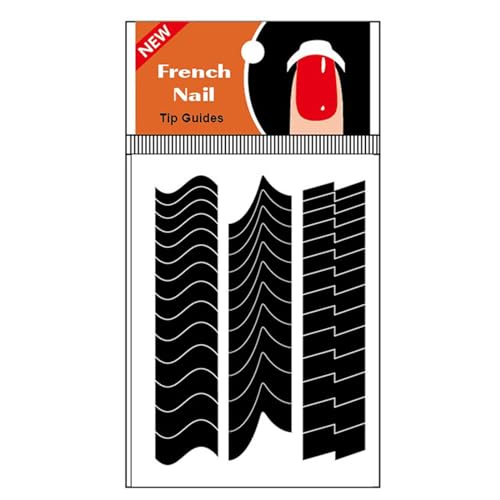 French Tip Guides Selbstklebende French Maniküre-Streifen, Aufkleber für Hilfsdekoration, Schablonen-Werkzeuge von WOEIFGV